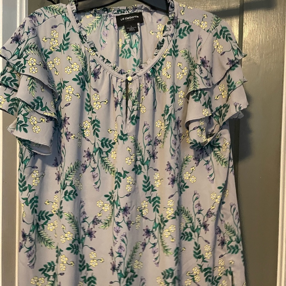 Le Lis Purple Ruffled Blouse